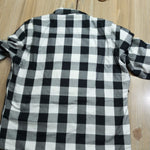 ADM Leather Men’s Flannel Shirt – Heavyweight, Quilted, Checked Durable Black & White,Thick Men’s Outdoor Rugged Flannel Shirt Jacket ADM LEATHER