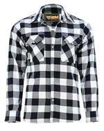 ADM Leather Men’s Flannel Shirt – Heavyweight, Quilted, Checked Durable Black & White,Thick Men’s Outdoor Rugged Flannel Shirt Jacket ADM LEATHER