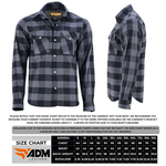 ADM Leather Flannel Shirt, Men’s Quilted Motorcycle Shirt, Black Charcoal Check Heavyweight Biker Shirt Jacket, Rugged Thick Outdoor Riding Shirt ADM LEATHER