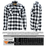 ADM Leather Men’s Flannel Shirt – Heavyweight, Quilted, Checked Durable Black & White,Thick Men’s Outdoor Rugged Flannel Shirt Jacket ADM LEATHER