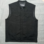 ADM Leather SOA Style Cordura Motorcycle Vest for Men _Concealed Carry,Riding Club Vest ADM LEATHER