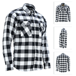 ADM Leather Men’s Flannel Shirt – Heavyweight, Quilted, Checked Durable Black & White,Thick Men’s Outdoor Rugged Flannel Shirt Jacket ADM LEATHER