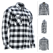 ADM Leather Men’s Flannel Shirt – Heavyweight, Quilted, Checked Durable Black & White,Thick Men’s Outdoor Rugged Flannel Shirt Jacket ADM LEATHER