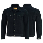 ADM Western Style Vintage Black Denim Trucker Jacket – Classic Biker Regular Fit