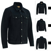 ADM Western Style Vintage Black Denim Trucker Jacket – Classic Biker Regular Fit